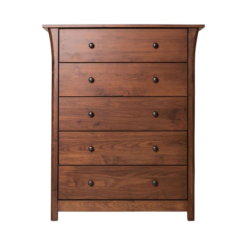 3pc Eastern King Gevina Solid Maple Wood Bedroom Set with 5 Drawer Chest Dark Cherry - HOMES: Inside + Out