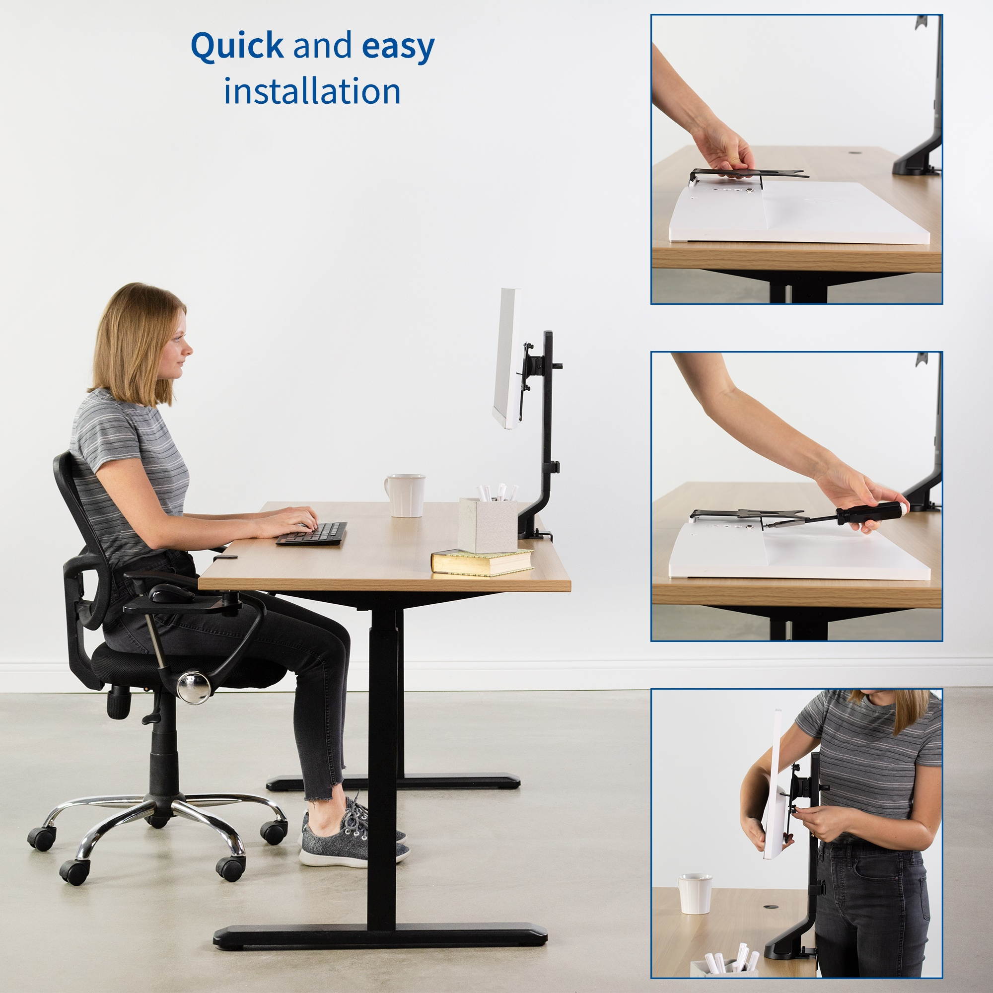 VIVO Mounting VESA Adapter for HP Pavilion 25xw, 24xw, 23xw, 22xw, 22cwa, 27cw, 25cw, 23cw, 22cw (MOUNT-HP23XW)