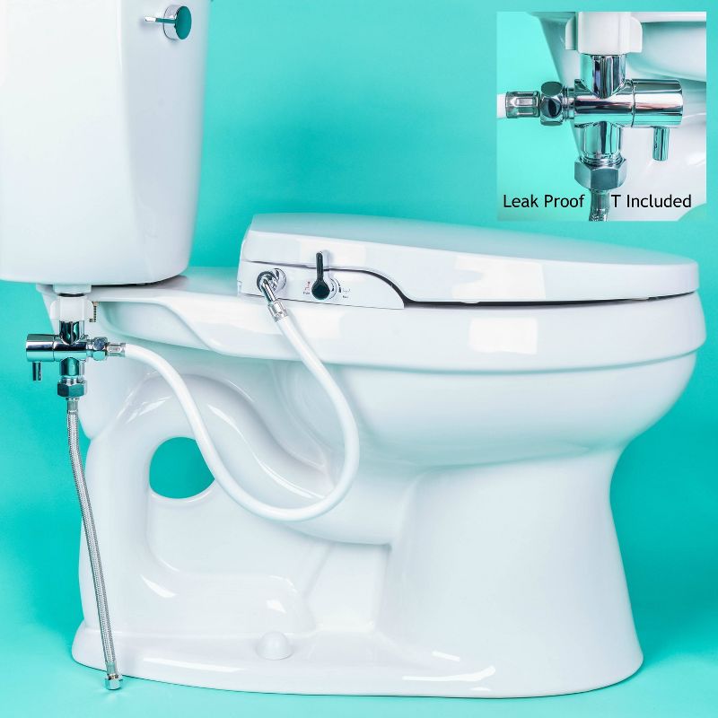Elongated Bidet Seat with Self Cleaning Dual Nozzles White - Genie Bidet