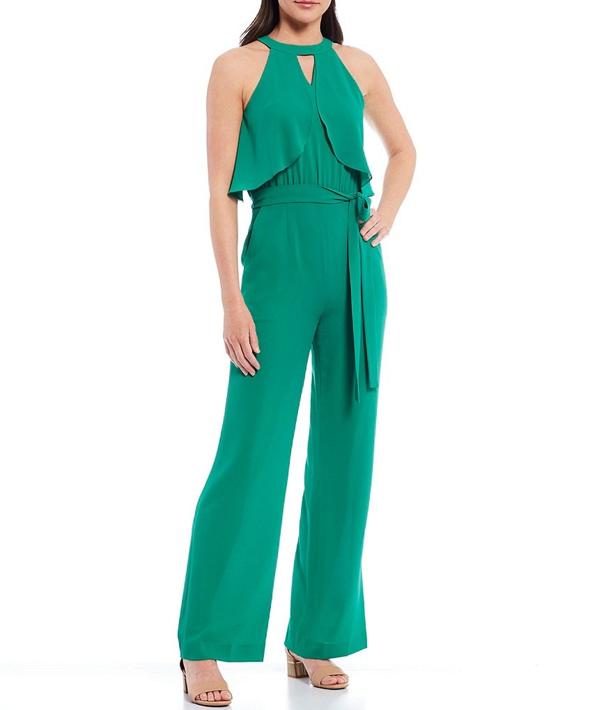 Alex Marie Celeste Halter Neck Sleeveless Flounce Jumpsuit
