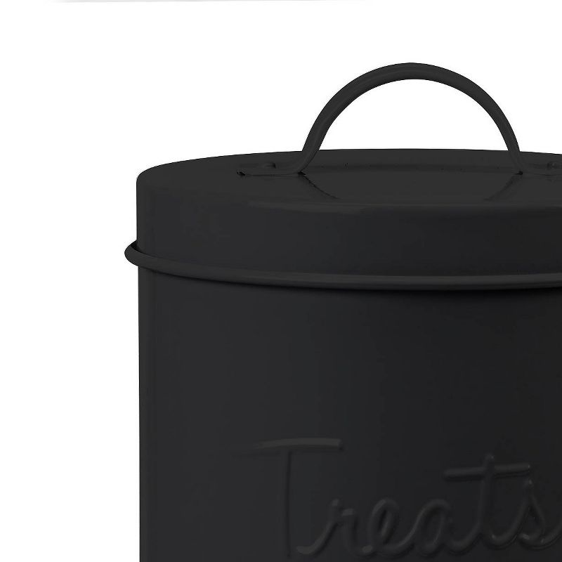 Amici Pet Retro Treats Metal Food Canister, Black, 72oz