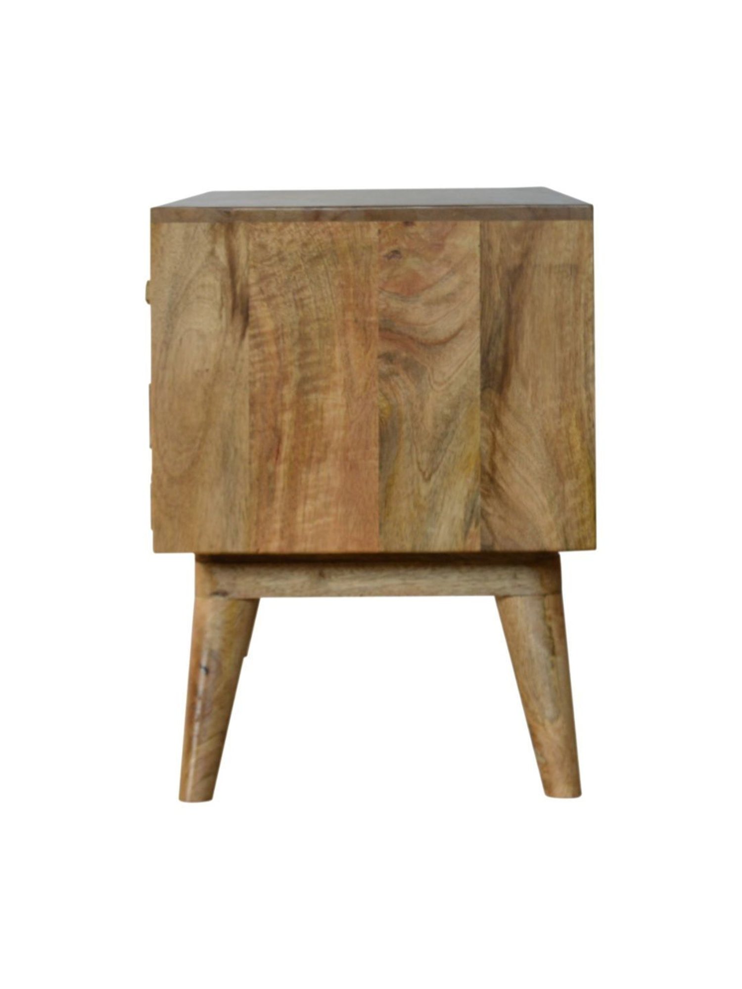 Artisan Furniture Brown Diamond Carved TV Unit (Natural Oak-ish Finish)