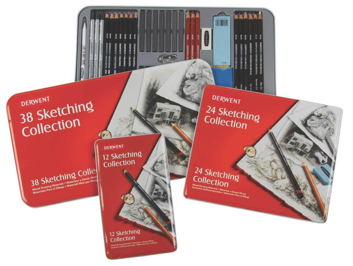 Derwent Sketching Collection, Metal Tin, 12 Count (34305)