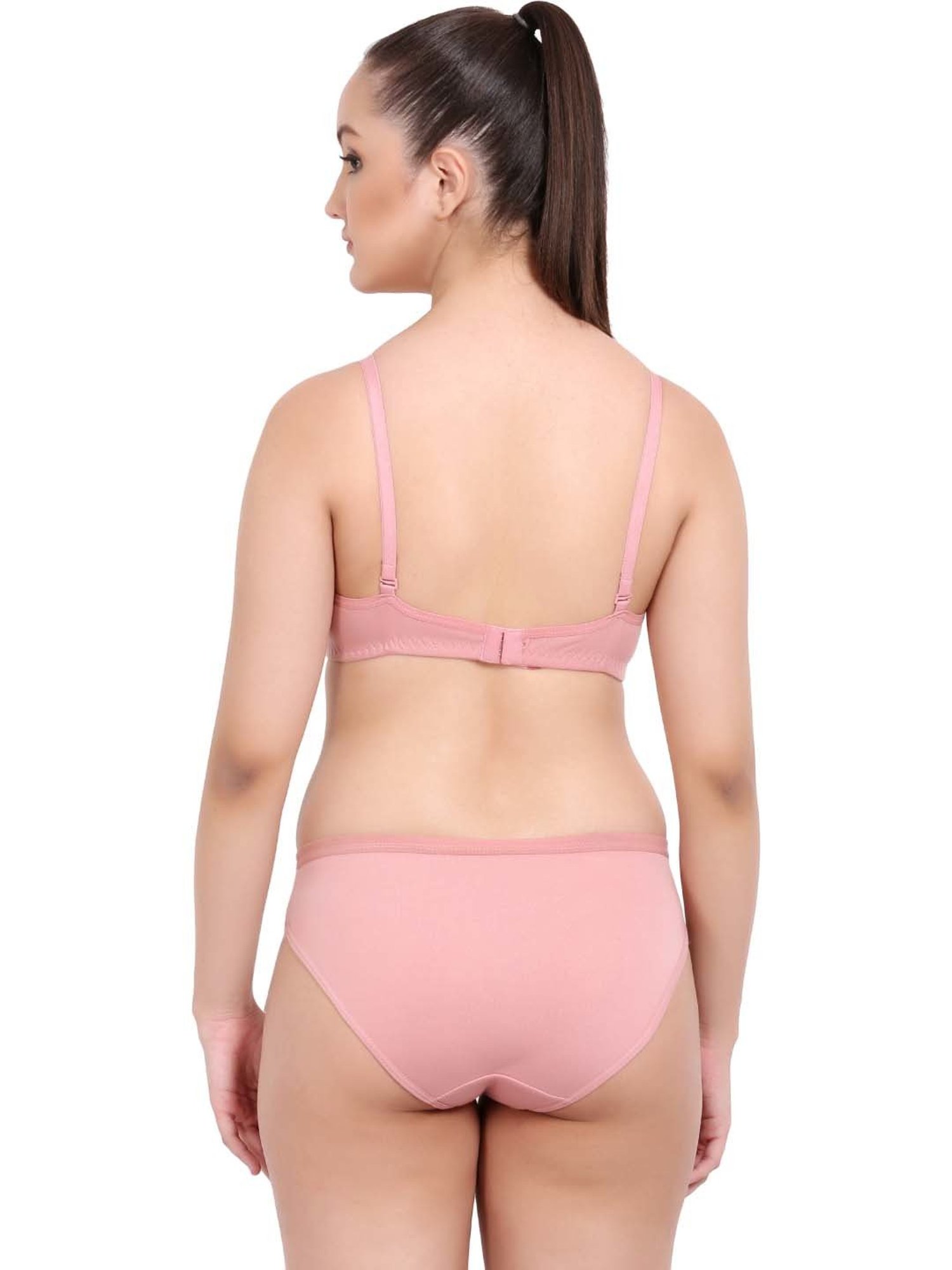 AROUSY Baby Pink Cotton Bra & Panty Set