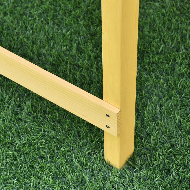 Costway Raised Wooden V Planter Elevated Vegetable Flower Bed Free Standing Planting with liner