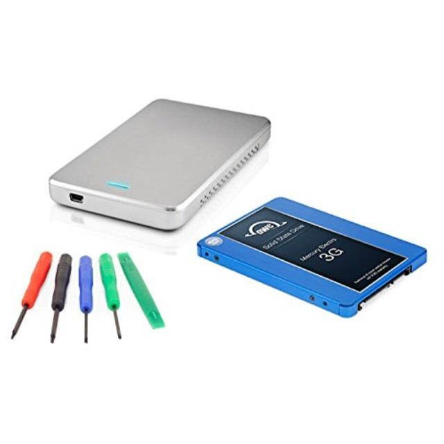 owc 1.0tb 2.5" owc mercury electra 3g ssd 7mm, owc express usb 2.0 enclosure, and owc 5 piece toolkit diy drive upgrade kit