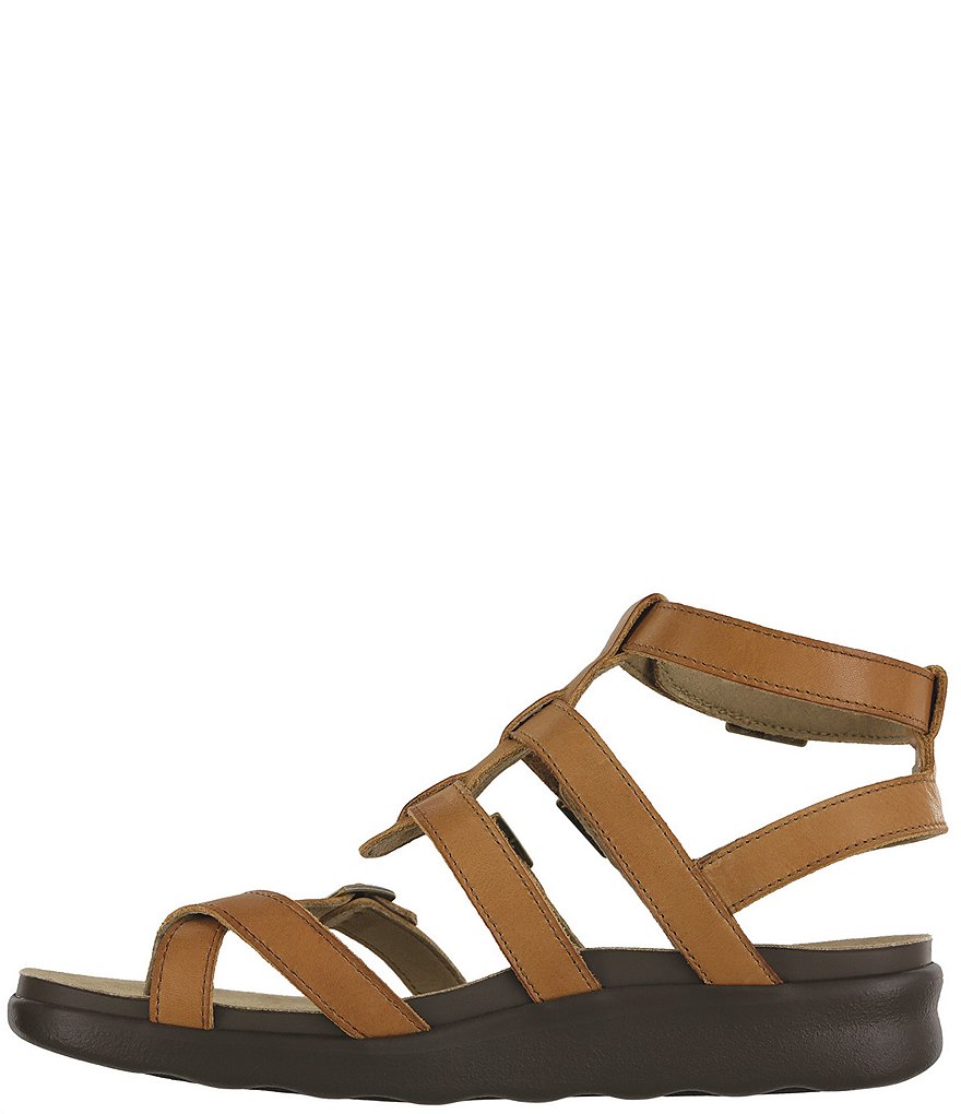SAS Aria Leather Toe Post Gladiator Wedge Sandals