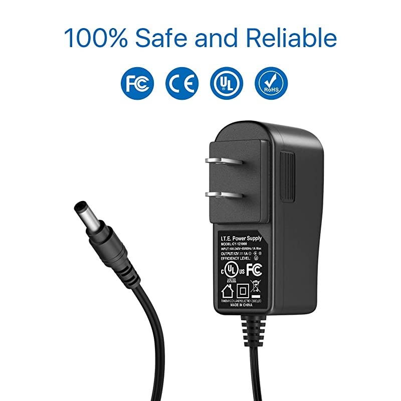 10ft3m AC 100240V to DC 12V 1A 1000mAvPower Supply Adapter for CCTV Security Surveillance Camera DVR NVR System LED Strip Wireless Router Switch and More