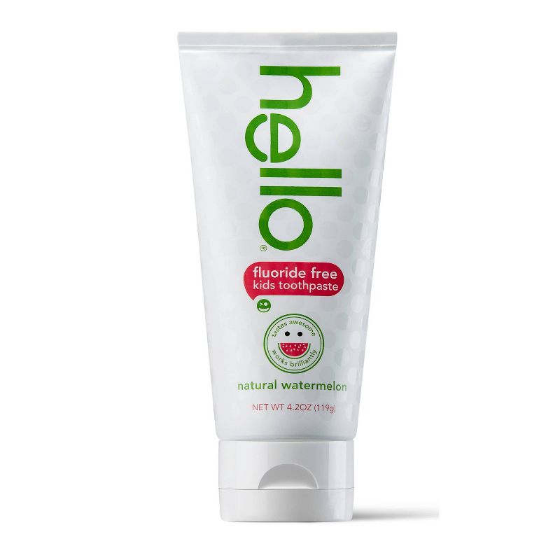 hello Kid's Fluoride Free Toothpaste SLS Free + Vegan Natural Watermelon - 4.2oz/4pk