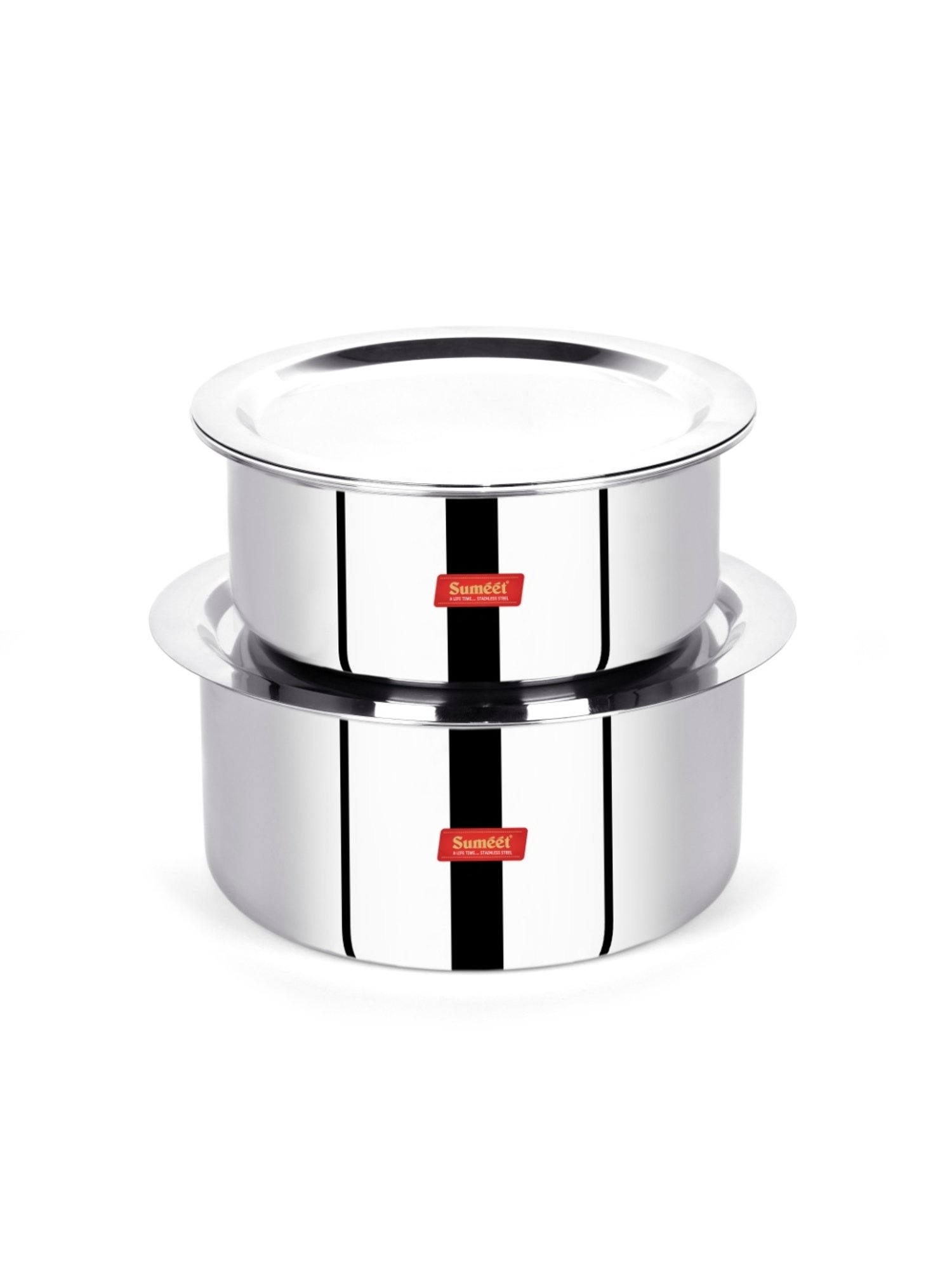 Sumeet Cook Smart TriPly SAS Tope Set of 2Pcs with Lid-No. 20 (3Ltr, 20Cm), No. 22 (4Ltr, 22Cm)