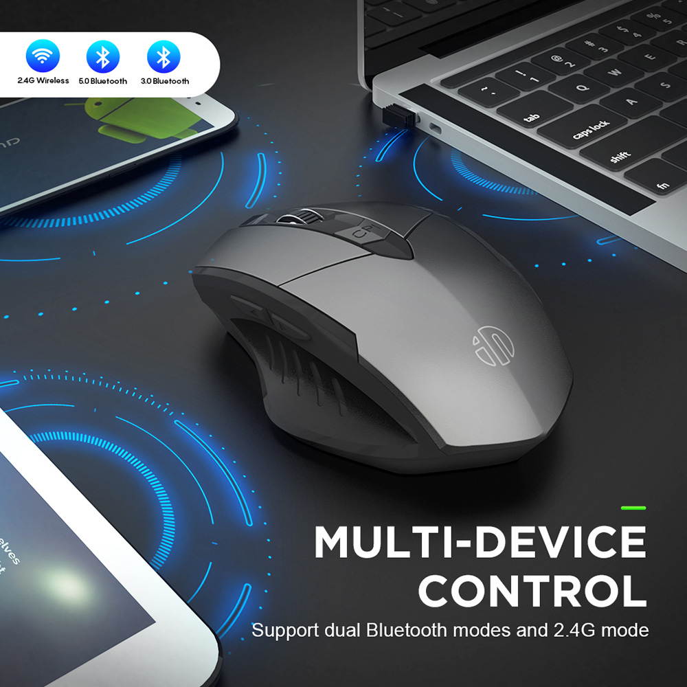 Bluetooth Mouse Wireless 2.4GHz Ergonomic Mice Mouse 4000DPI USB Receiver Optical Computer Gaming Mouse for Laptop PC