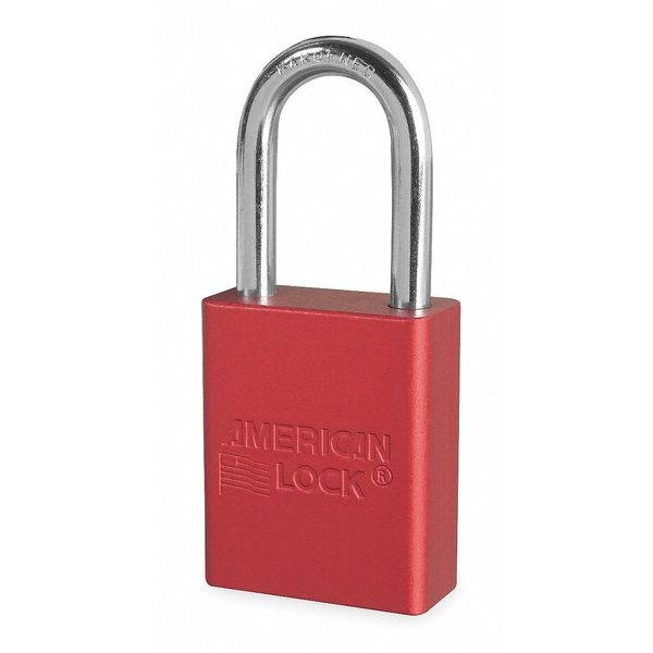 Padlock, Alike Key Type, Aluminum, Red