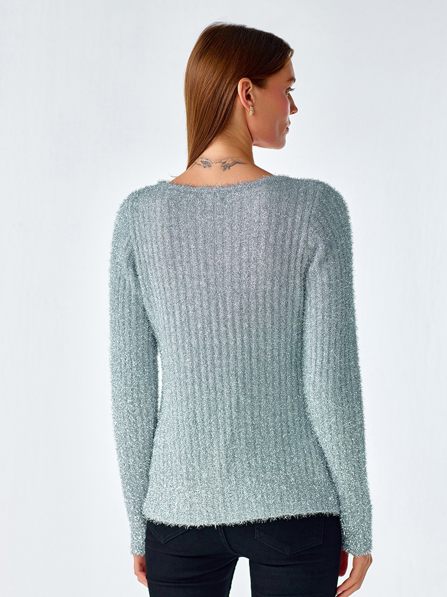 Cover Story Silver Textured Cardigan