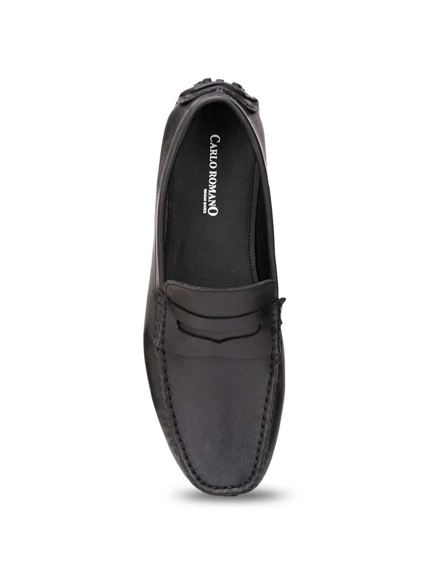 Carlo Romano Men's Black Casual Loafers