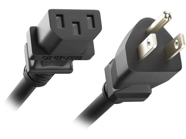 Unirise PWCD-515PC13-10A-10F-BLK 10 ft. Desktop/ Monitor/ TV Power Cord, 5/15P-C13, SVT, 10amp, 125V, Black