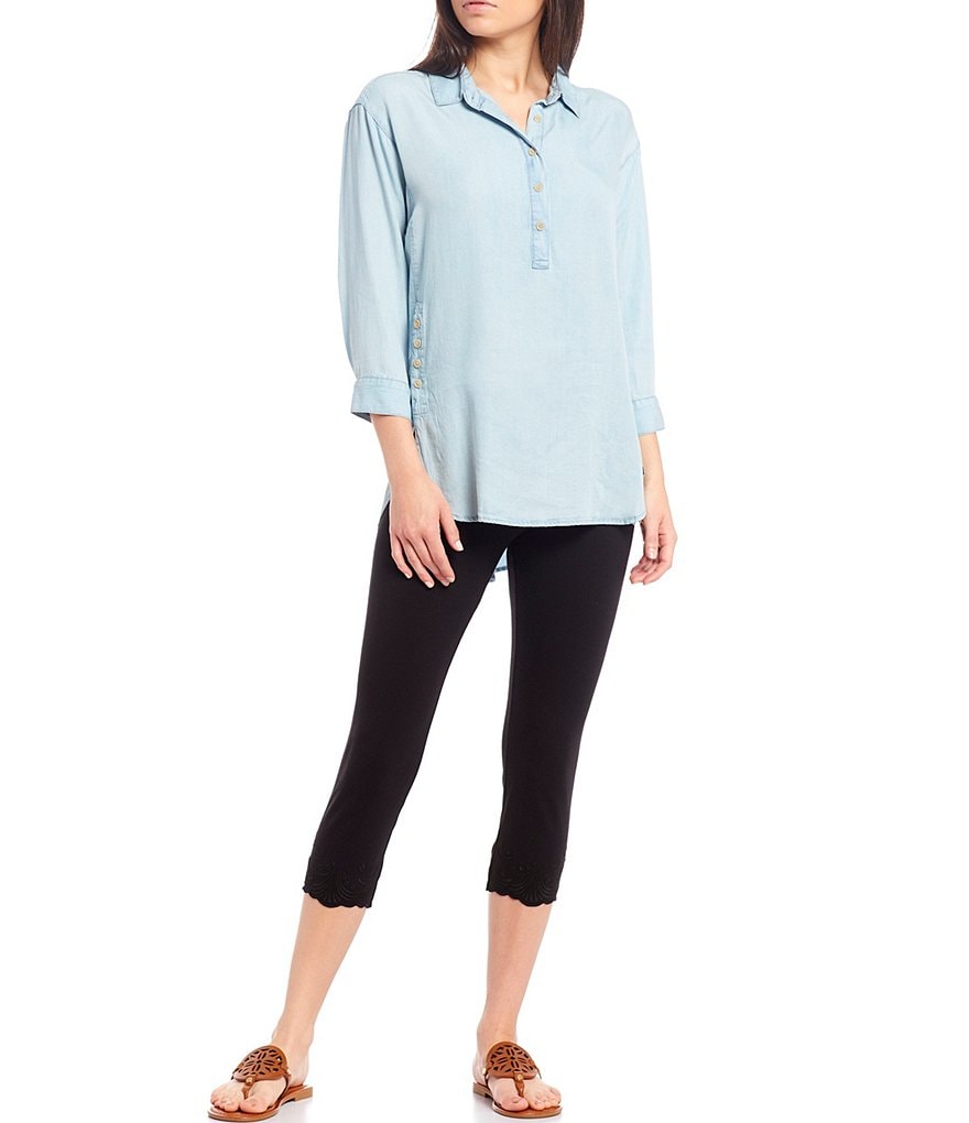 Commando Faux Leather Crocodile-Embossed Legging