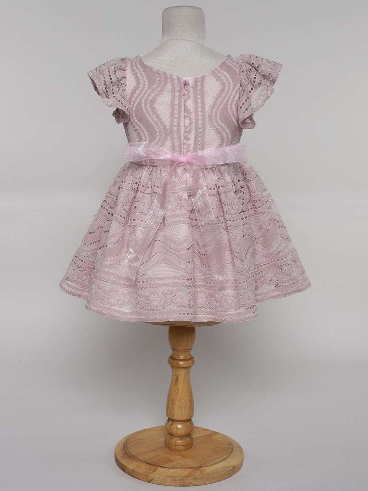 Many Frocks Kids Pink Embroidered Dress