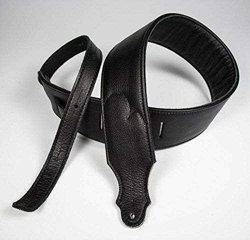 franklin strap padded glove with foam core guitar strap 2.5'', black/black stitching