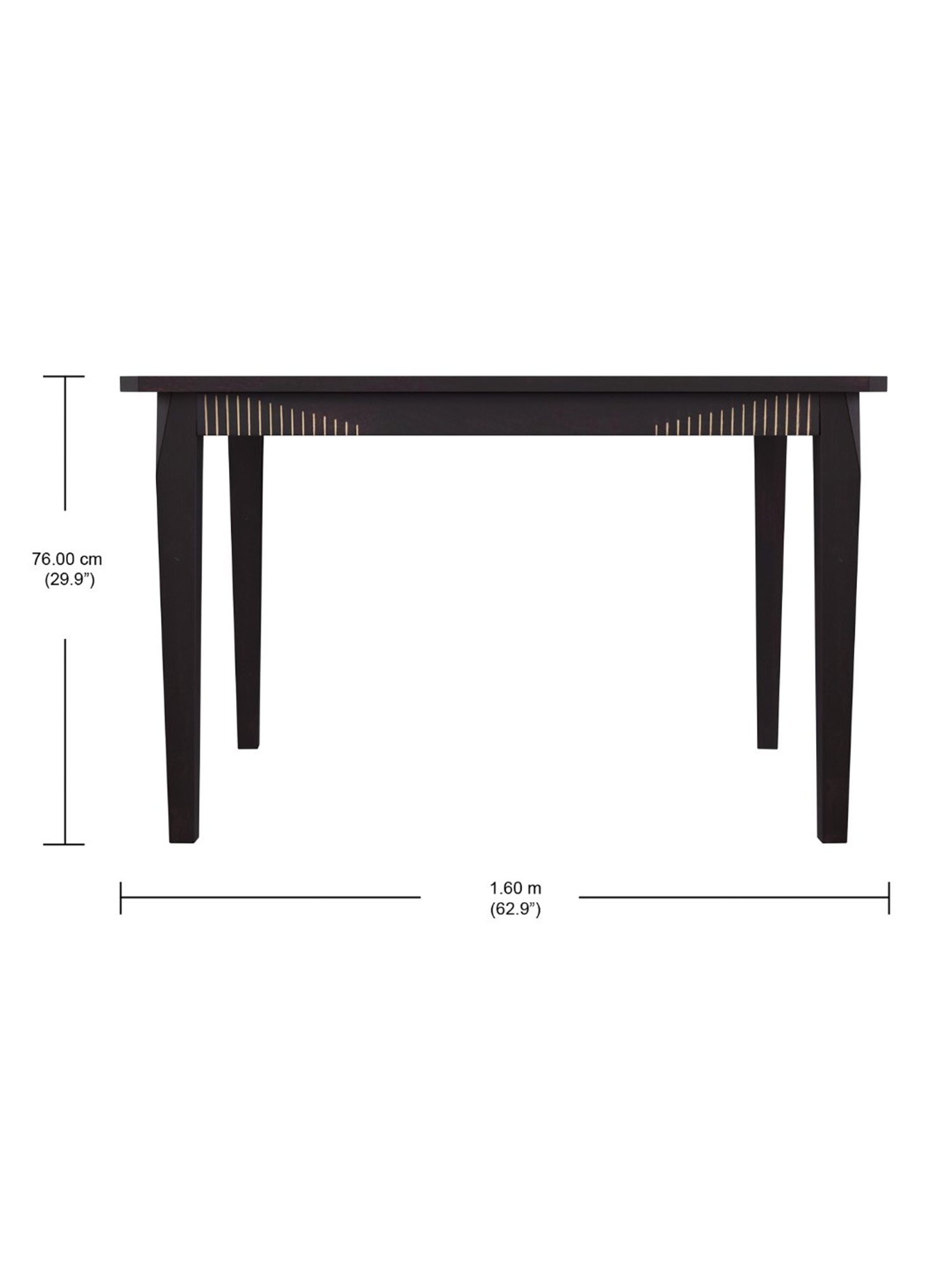 Godrej Interio Black Forest Dark Brown Mango Wood 4 Seater Rectangular Dining Table