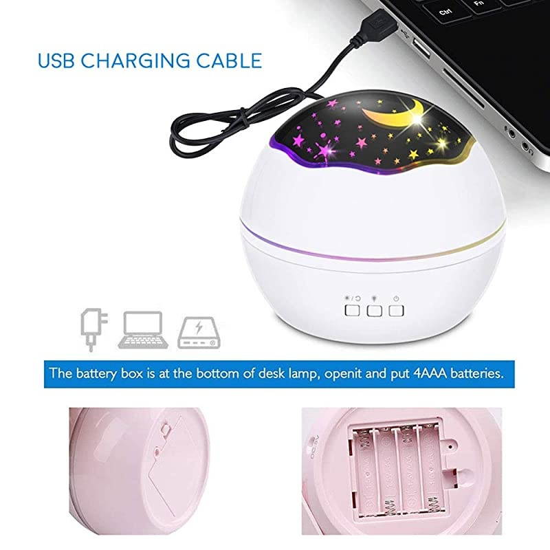 Night Light Projector Lamp Star Moon Night Lamp Romantic Rotating Ocean Animals Allinone Lights Projector Night Sign Lighting for Children Boys Girls White