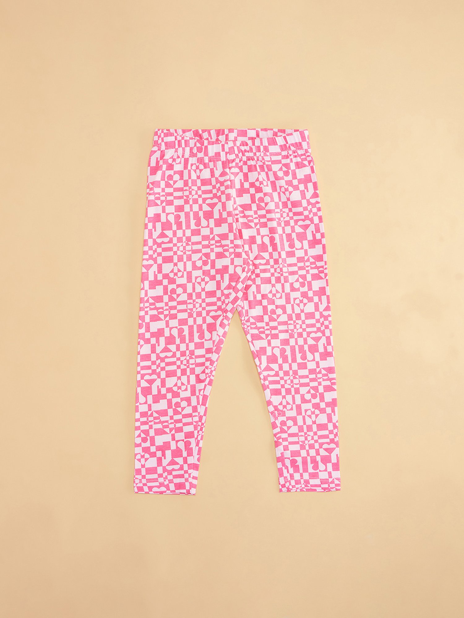 Bonjour Girls Light Grey Printed Tights