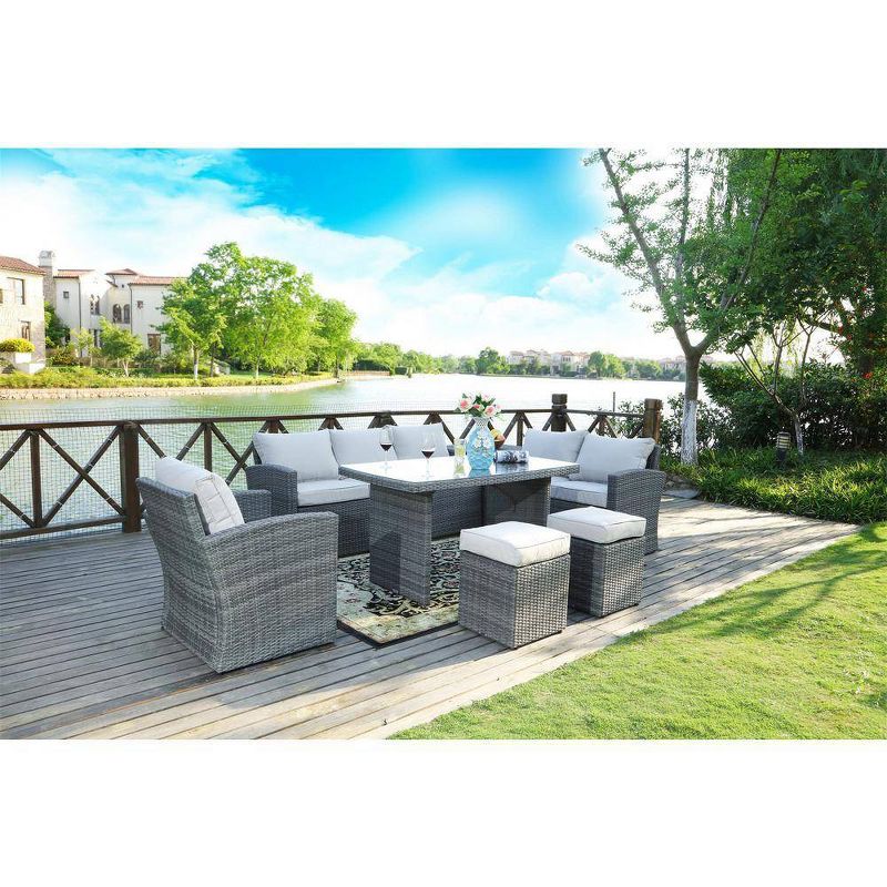 Aurora 7pc Wicker Patio Conversation Set - Direct Wicker