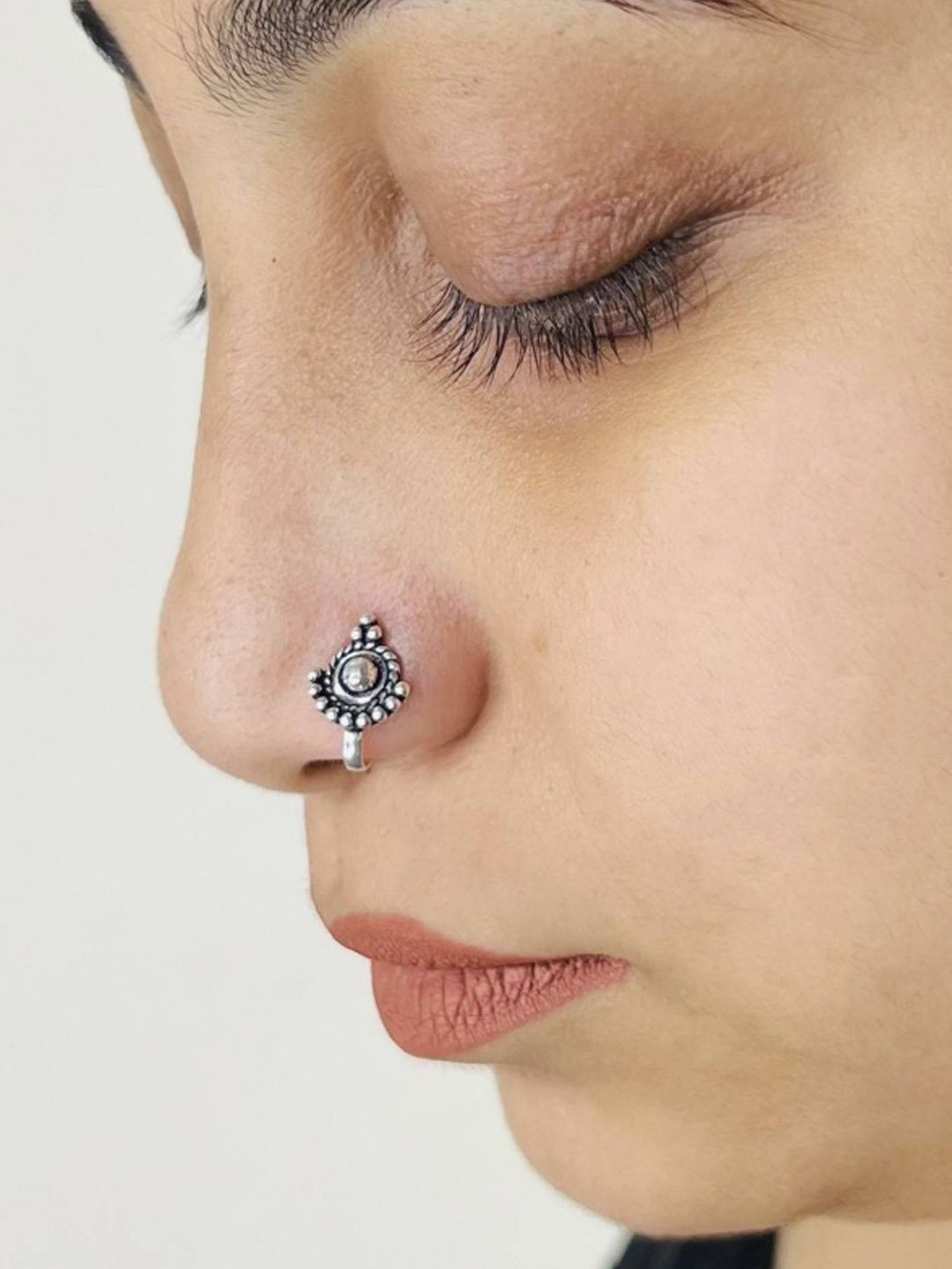 Arte Jewels 92.5 Silver handcrafted Nosepin for Women & Girls