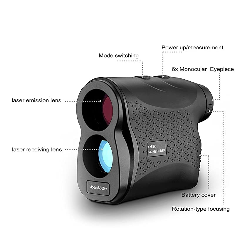 Laser Rangefinder,6X Magnification 656 Yards Waterproof Laser Range finder for Hunting and Golf with Accurate Range Scan, Slope, Pinseeker, Fog, Speed and Distance Measure