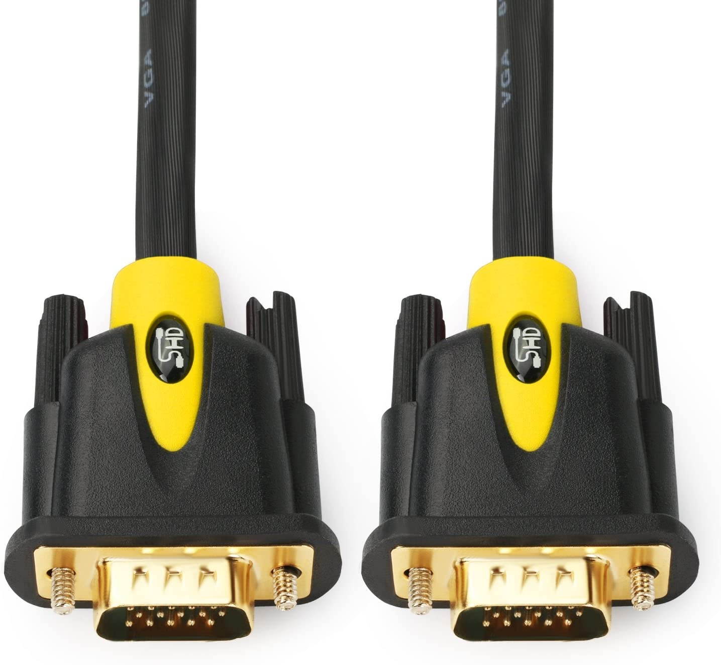 VGA Cable 10FeetSHD VGA to VGA Monitor Cable HD15 SVGA for PC Laptop TV Projector Black and Yellow Color