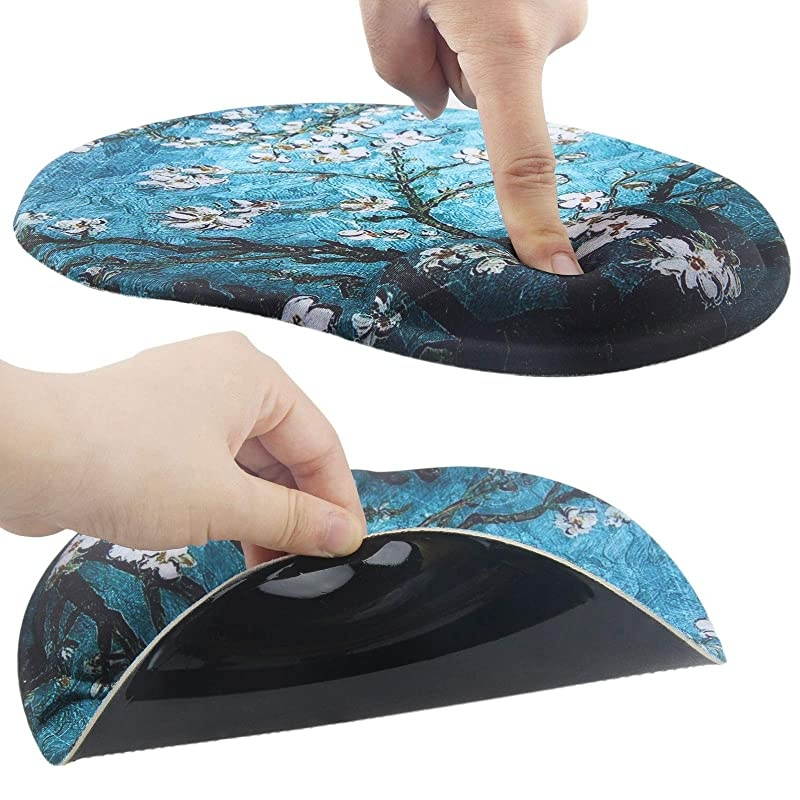 Rest Keyboard Pad Computer Keyboard Accessory Memory Foam Anti-Slip Gaming PC Ergonomic Hand Pad Full Size Stitched Edges (KS-1600)