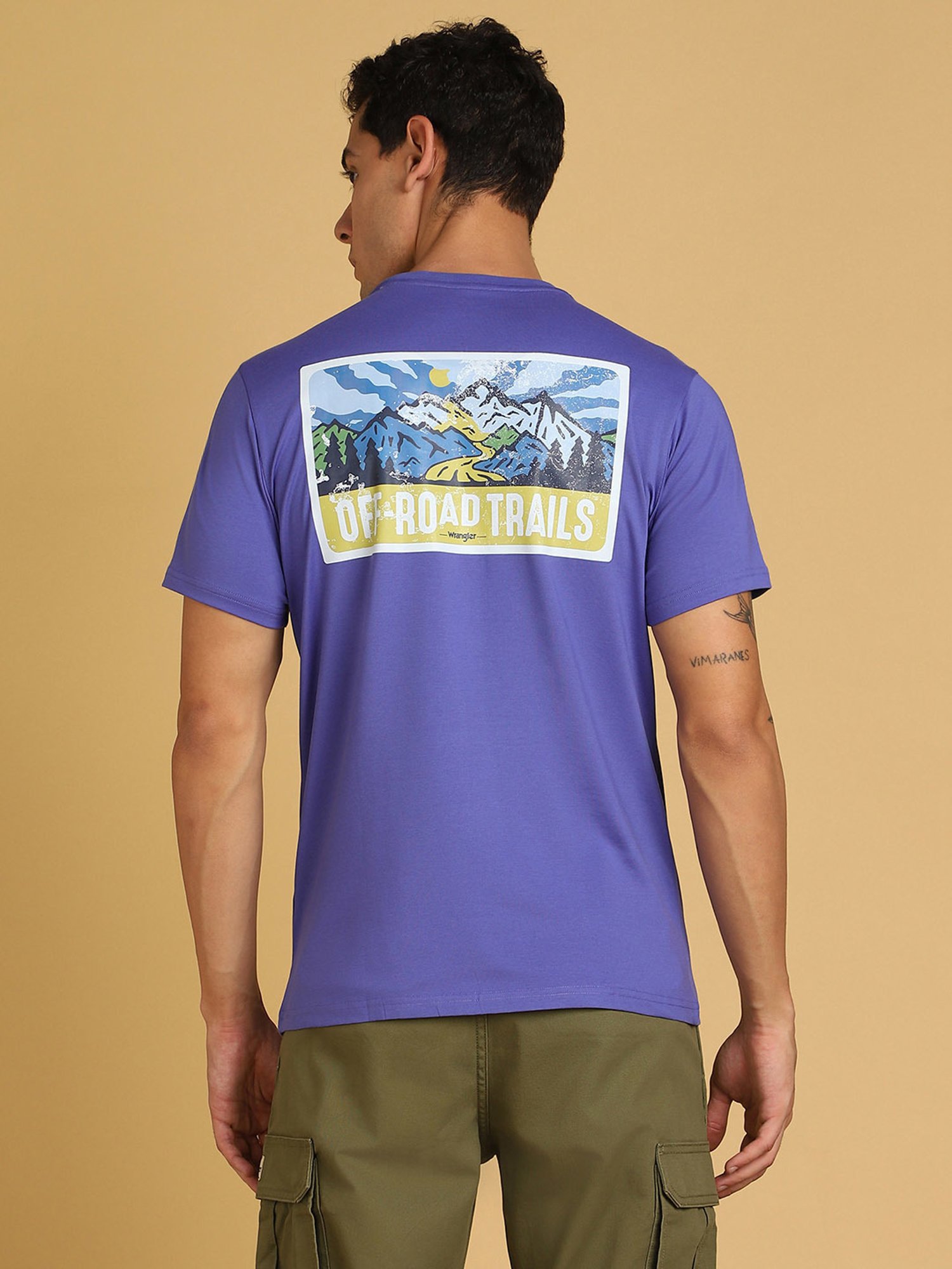 Wrangler Purple Regular Fit Graphic Print Crew T-Shirt