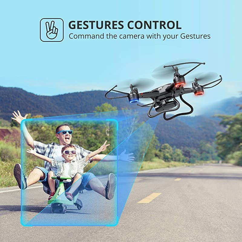 F181W 1080P WiFi FPV Drone with WideAngle HD Camera Live Video RC Quadcopter with Altitude Hold Gravity Sensor Function RTF and Easy to Fly for Beginner amp Kids 2 Batteries Included