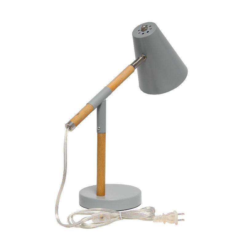 Wooden Pivot Desk Lamp Gray - Simple Designs
