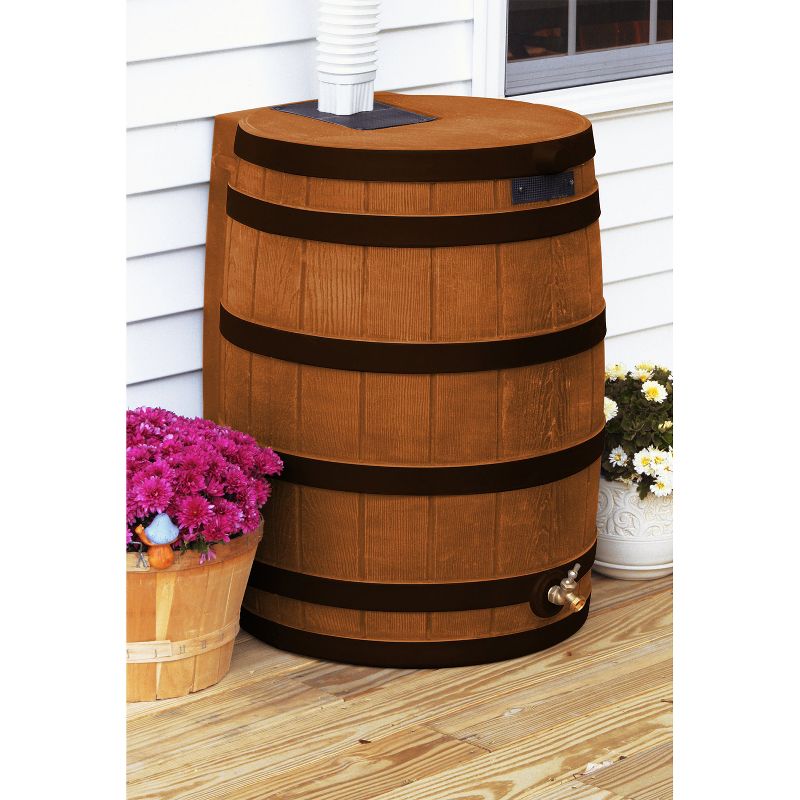 Good Ideas Rain Wizard Water Storage Rain Collection Rain Barrel 40-Gallon Darkened Ribs, Terra Cotta