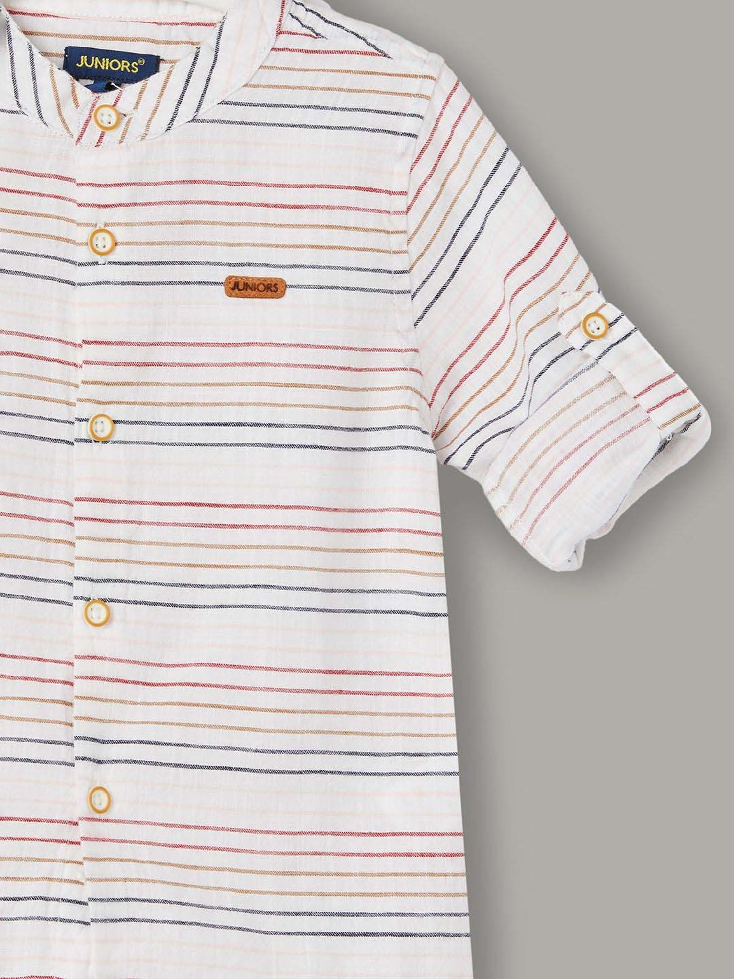 Juniors by Lifestyle Boys Multicolor Cotton Striped Full Sleeves Shirt