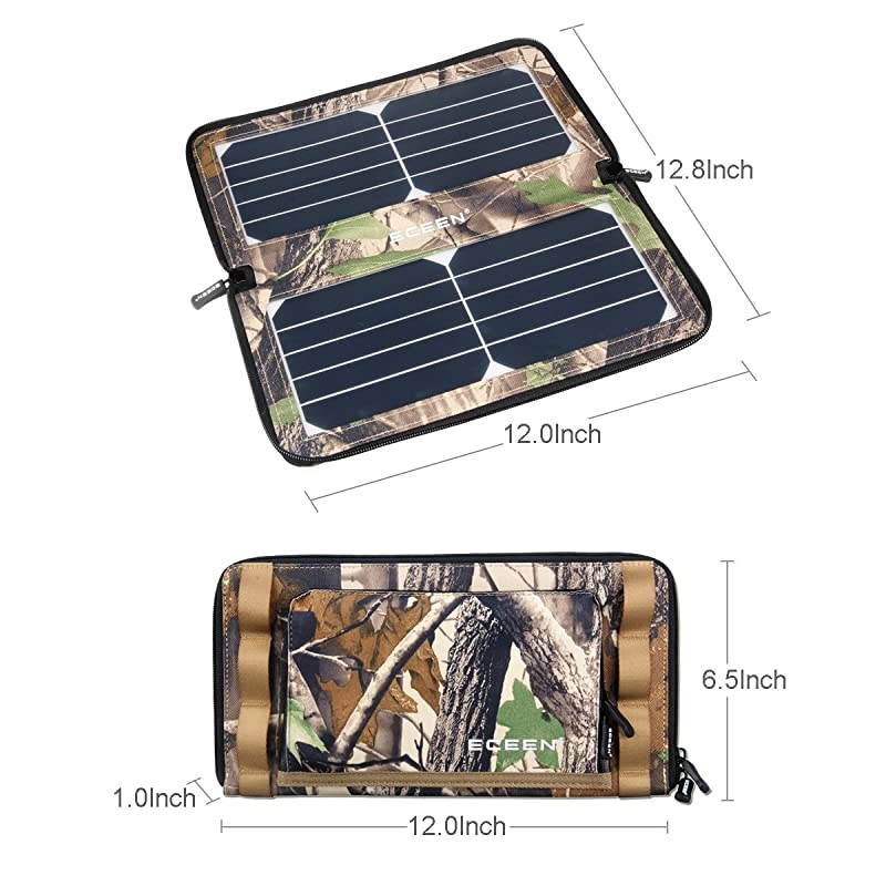 Solar Charger Panel with 10W High Efficiency Sunpower Cells & Smart USB Output for Smart Mobile Phone Tablets Device Power Supply Waterproof Portable Foldable Travel Camping Outdoor Activities