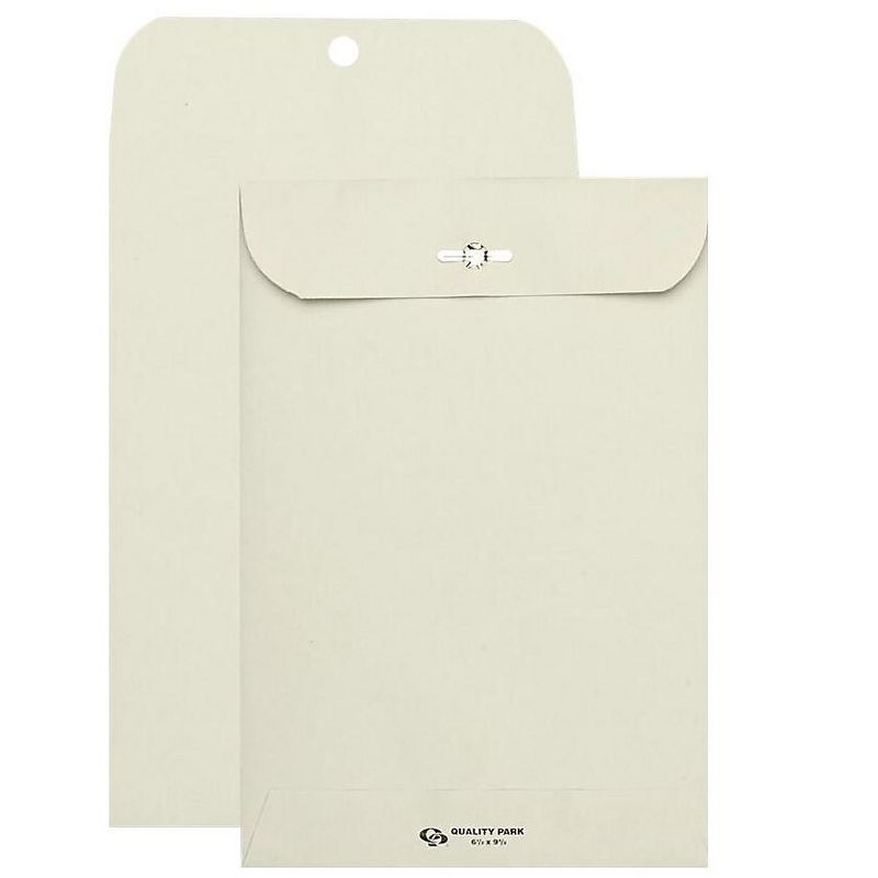 Quality Park Clasp Envelope 6 1/2 x 9 1/2 28lb Executive Gray 100/Box 38563