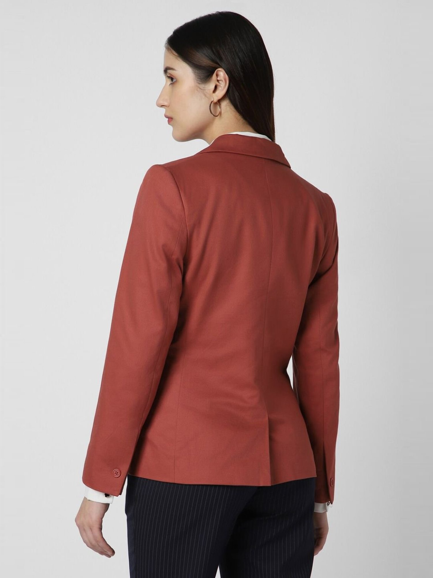 Van Heusen Orange Cotton Formal Blazer