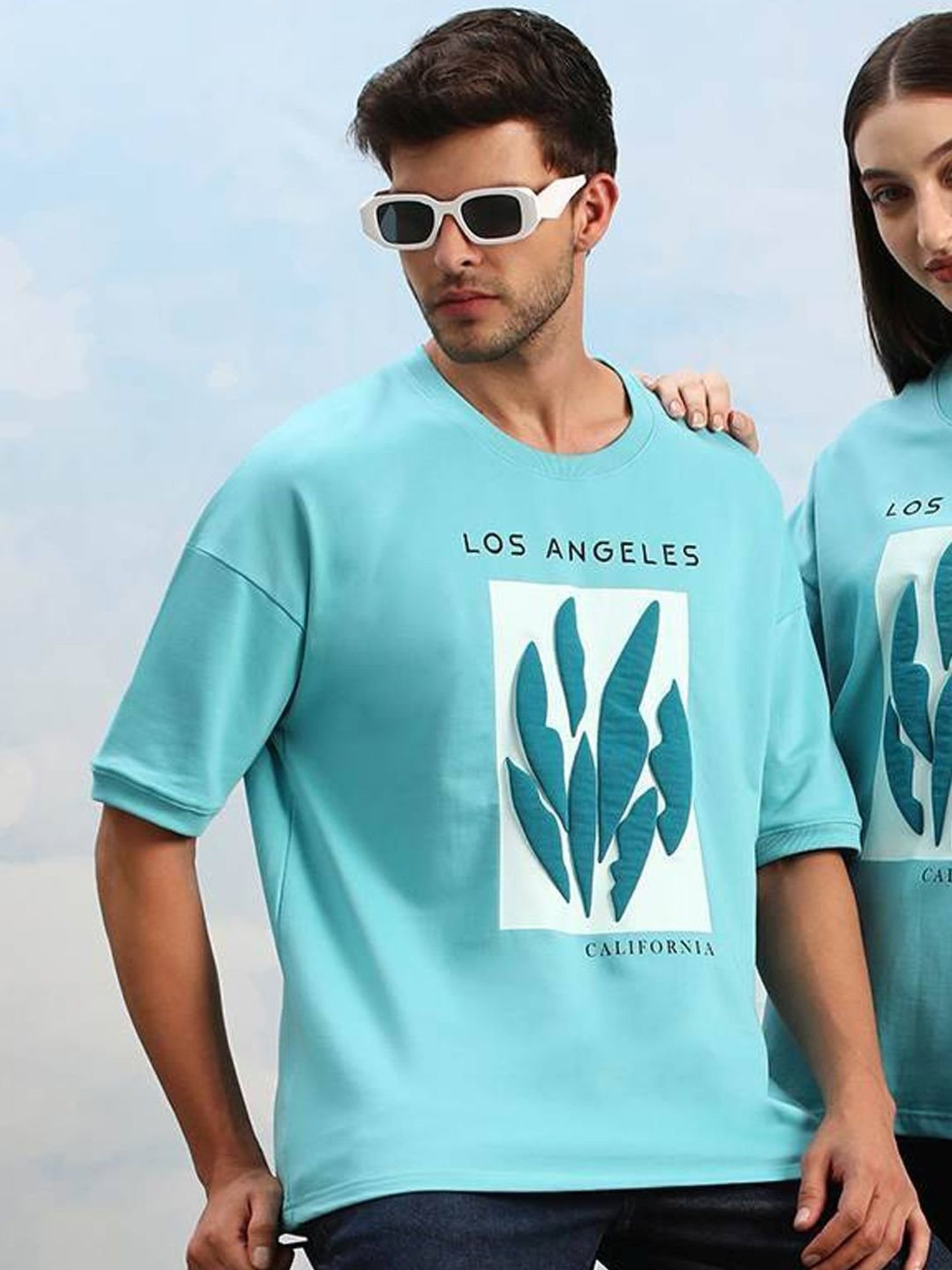 Dillinger Blue Loose Fit Printed Unisex T-Shirt