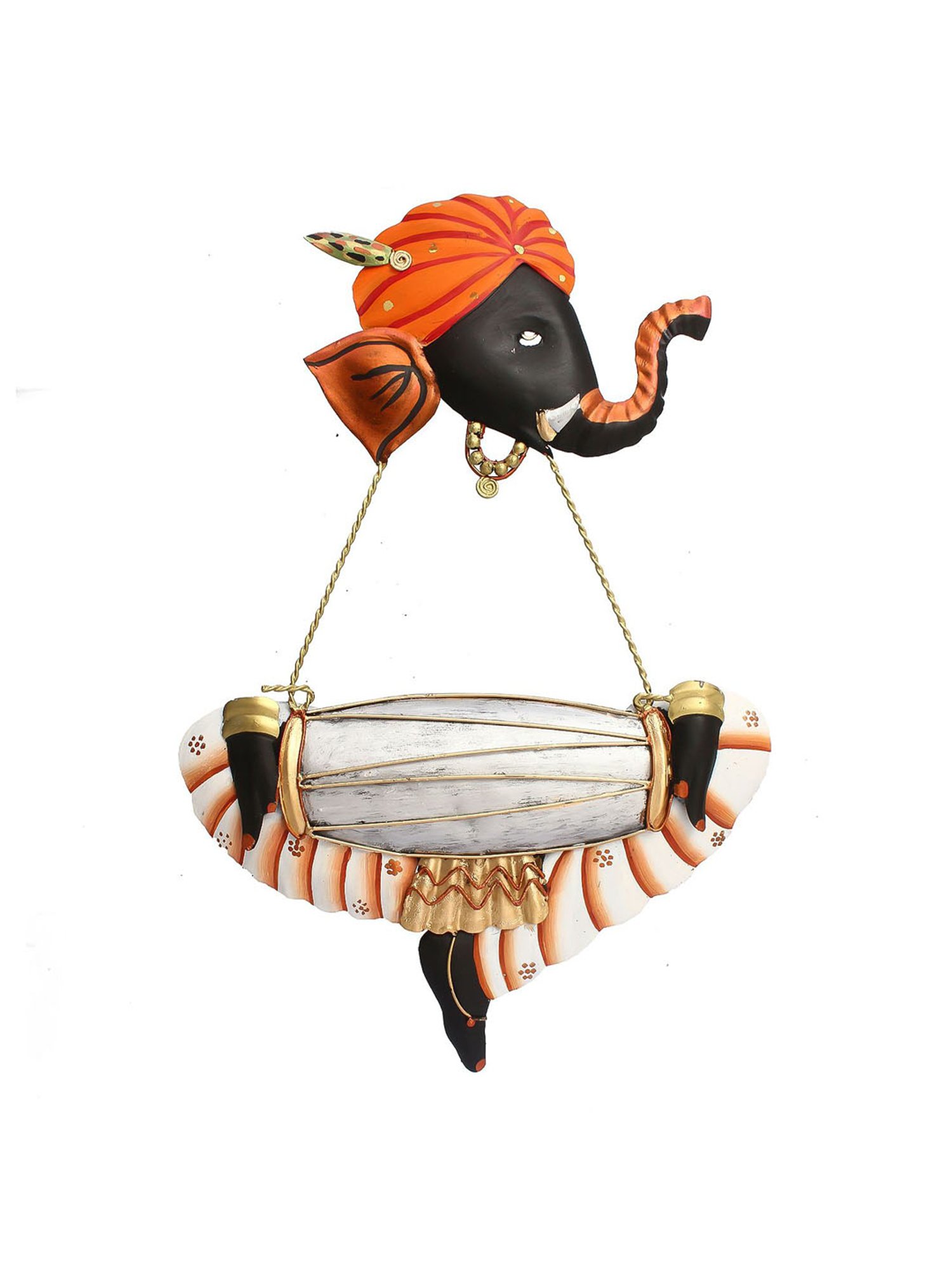 eCraftIndia Musician Ganesha Playing Dholak Wall Hanging