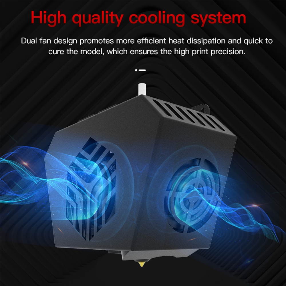 Original Creality Assembled Full Extruder Hotend Kit with Heating/Cooling/Leveling System 0.4mm Nozzle Aluminum Heating Block 100K Ohm Thermistor 24V Compatible with Creality CR-6 SE 3D Printer