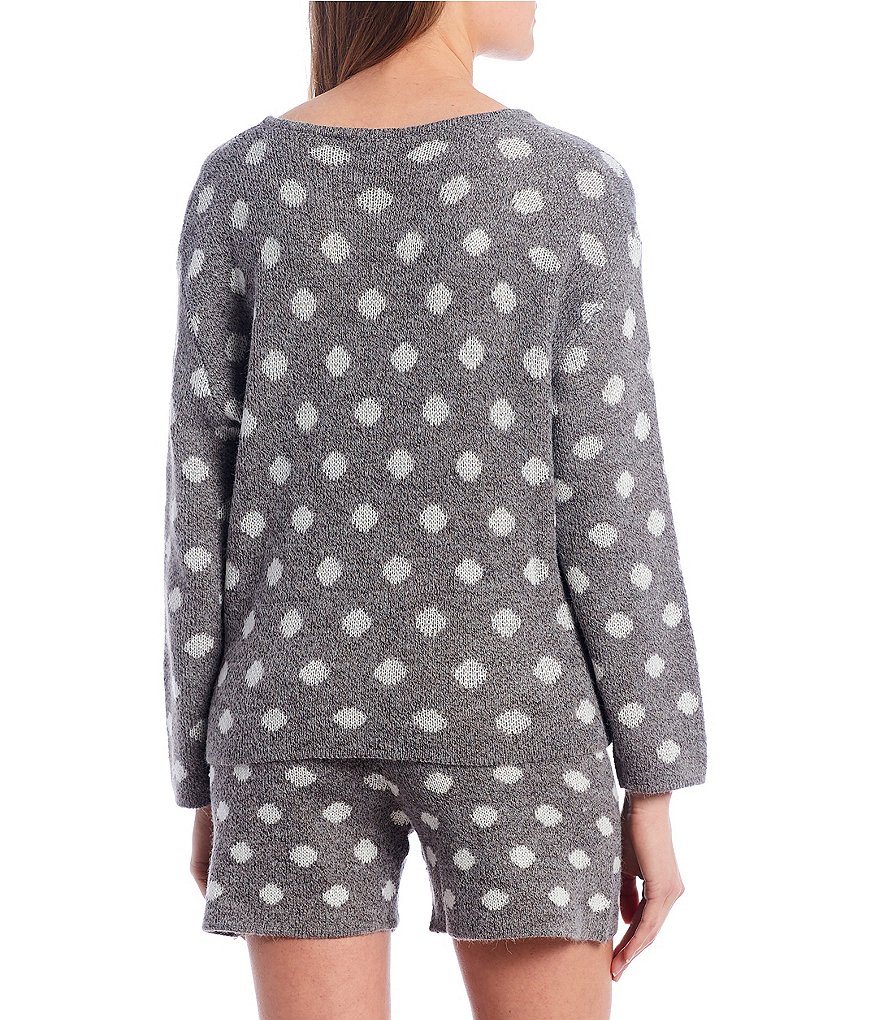 Blu Pepper Polka Dot Long Sleeve Pullover Top