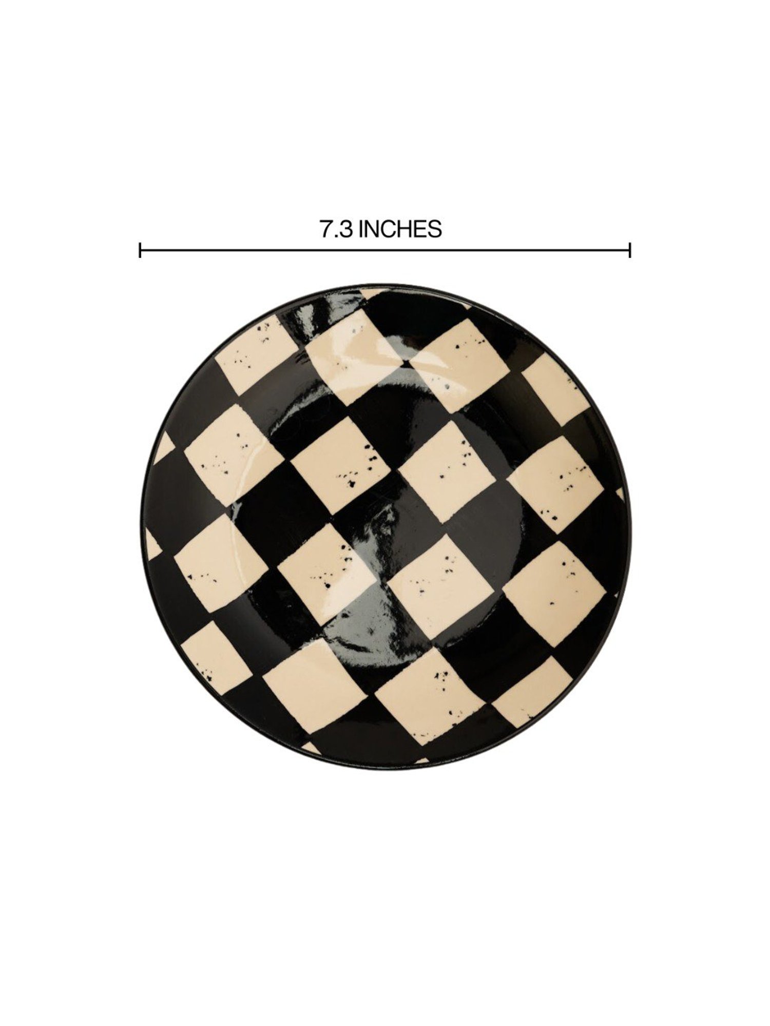 BlackCarrot Black & White Ceramic Snack Plates - Set of 2