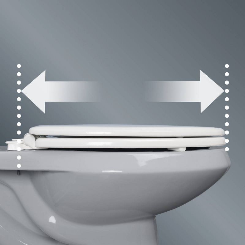 Kendall Never Loosens Elongated Enameled Wood Toilet Seat with Easy Clean and Slow Close Hinge White - Mayfair by Bemis