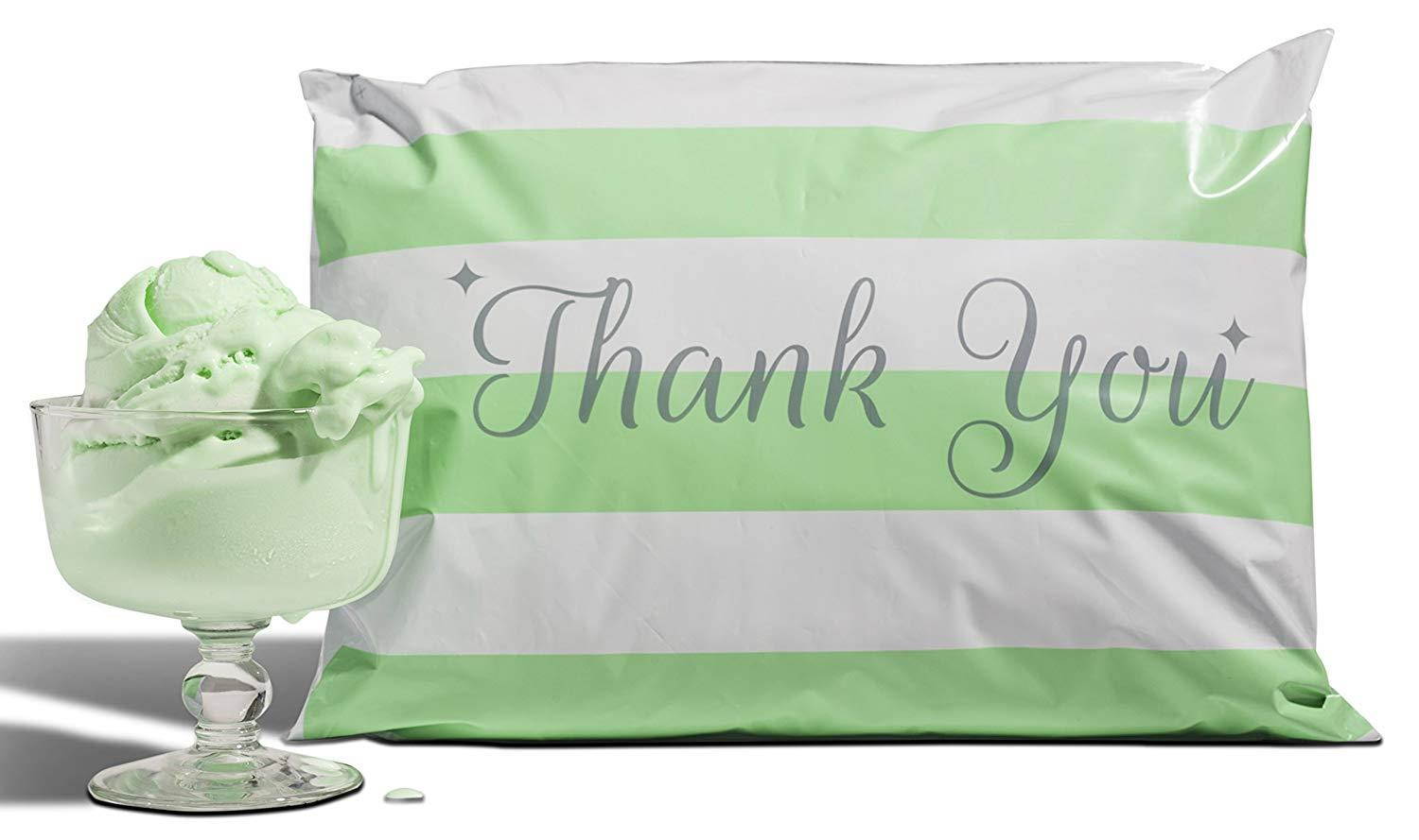 10x13 Pack of 100 Mint Chocolate Chip Poly Mailers a la mode