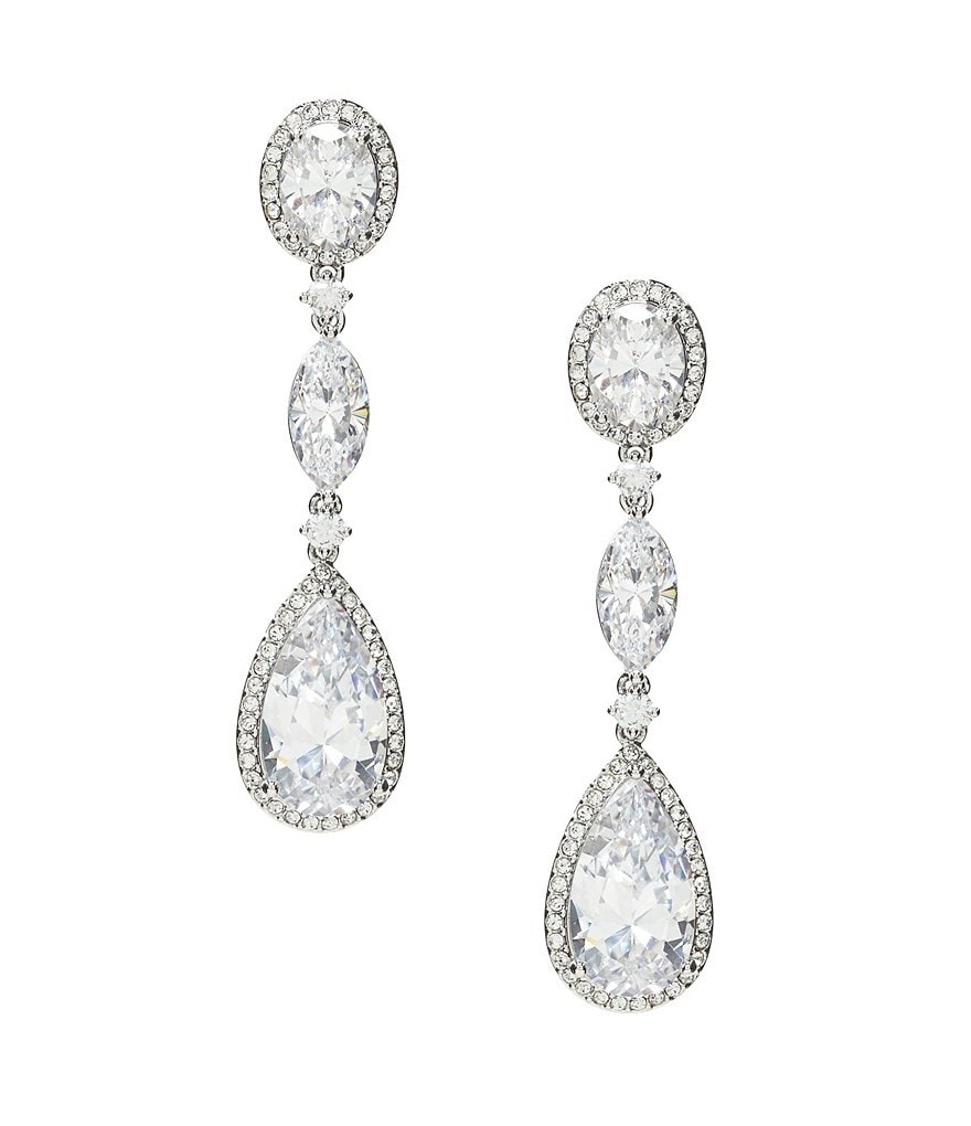 Nadri Oval Cubic Zirconia Drop Earrings