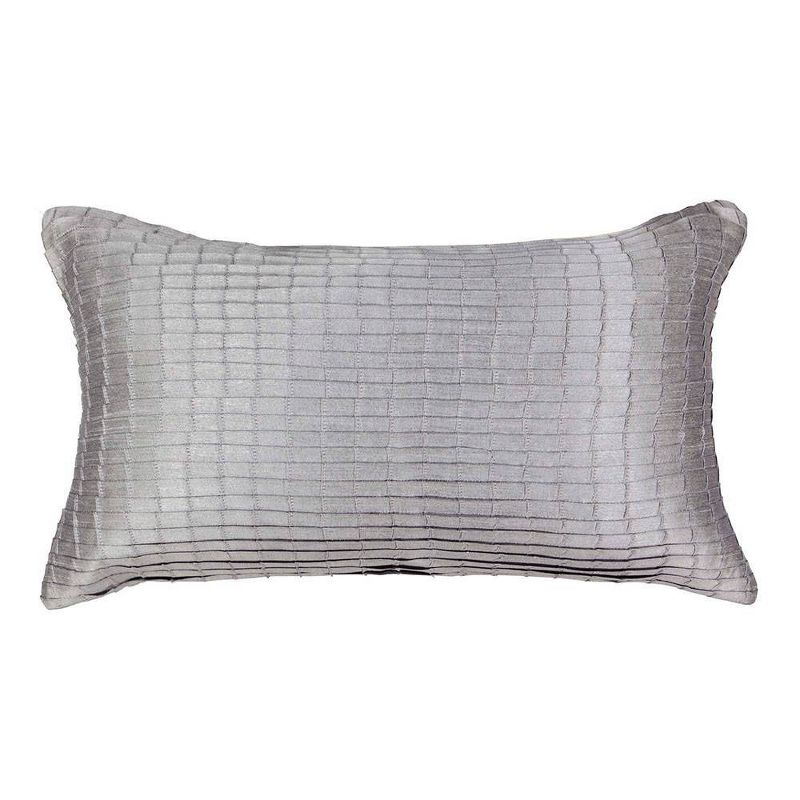 Beautyrest 12"x22" Henriette Pleated Throw Pillow Pewter