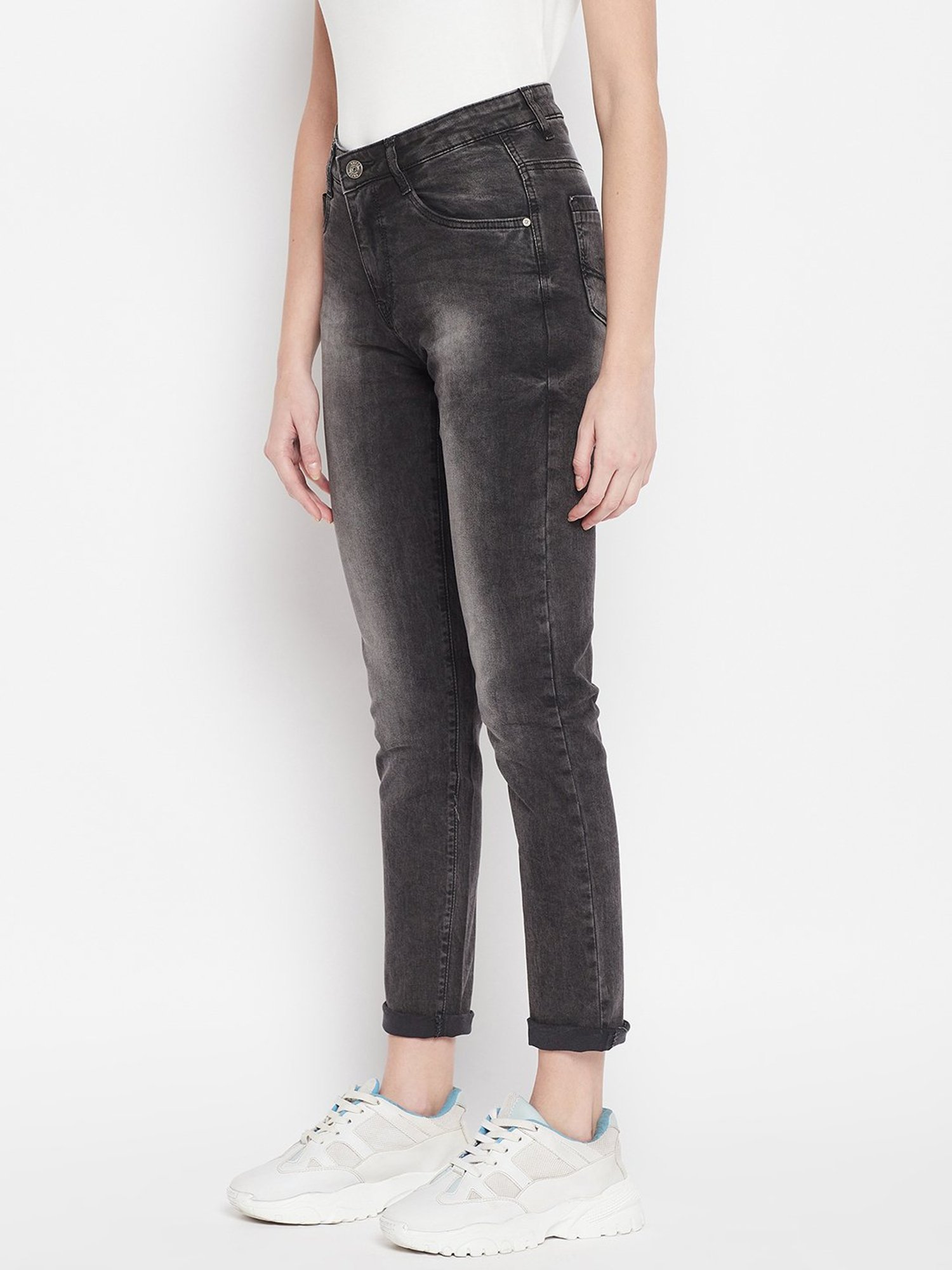 Crozo By Cantabil Black Regular Fit Mid Rise Jeans