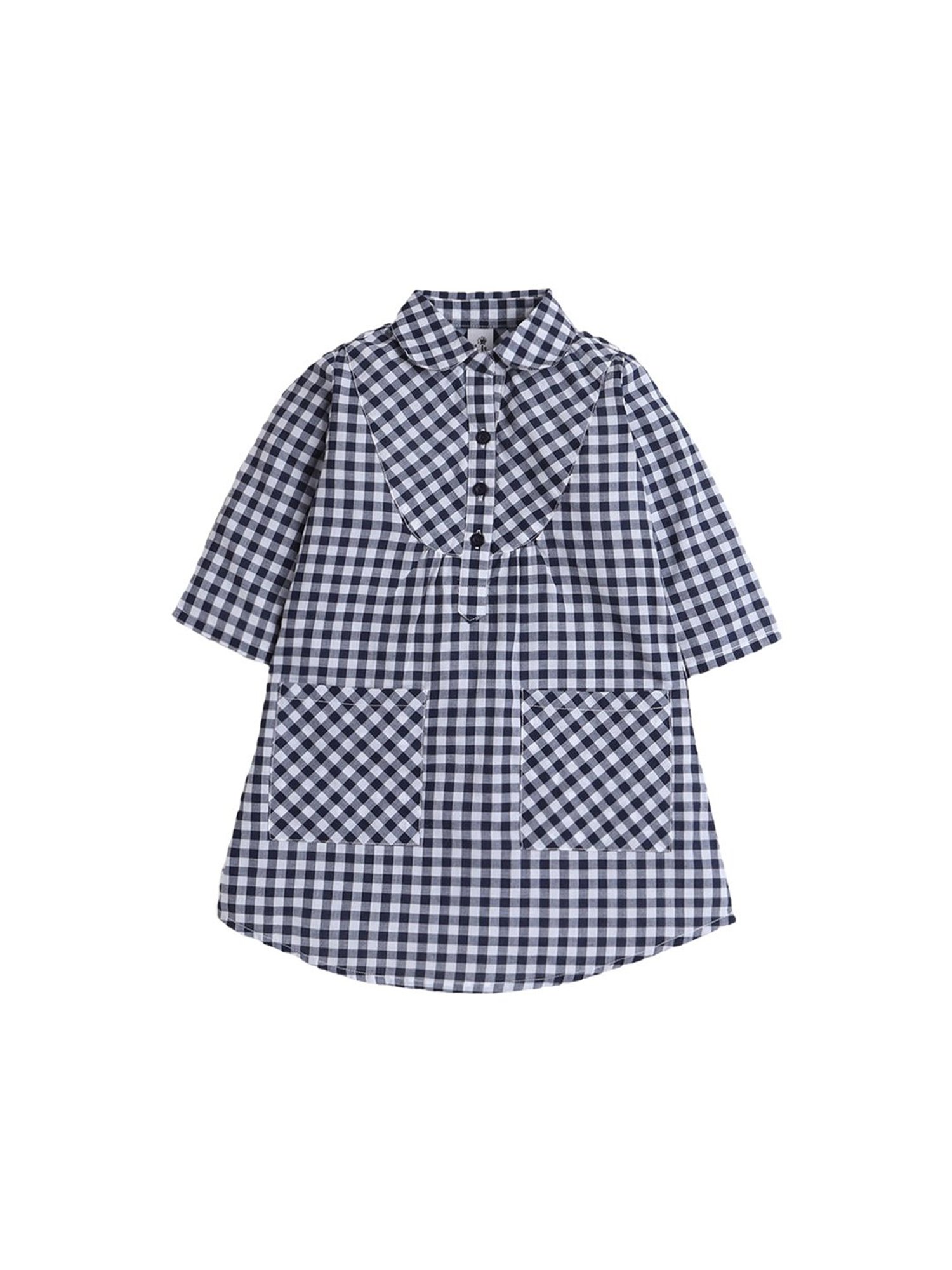 The Magic Wand Kids Black & White Checks Dress