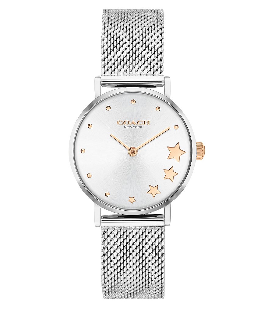 COACH Perry Star Stainless Steel Mesh Bracelet Watch